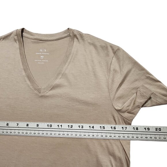 Armani Exchange Men's Slim T-shirt V-neck Pima Cotton Tee‎ A|X Logo - Picture 2 of 4